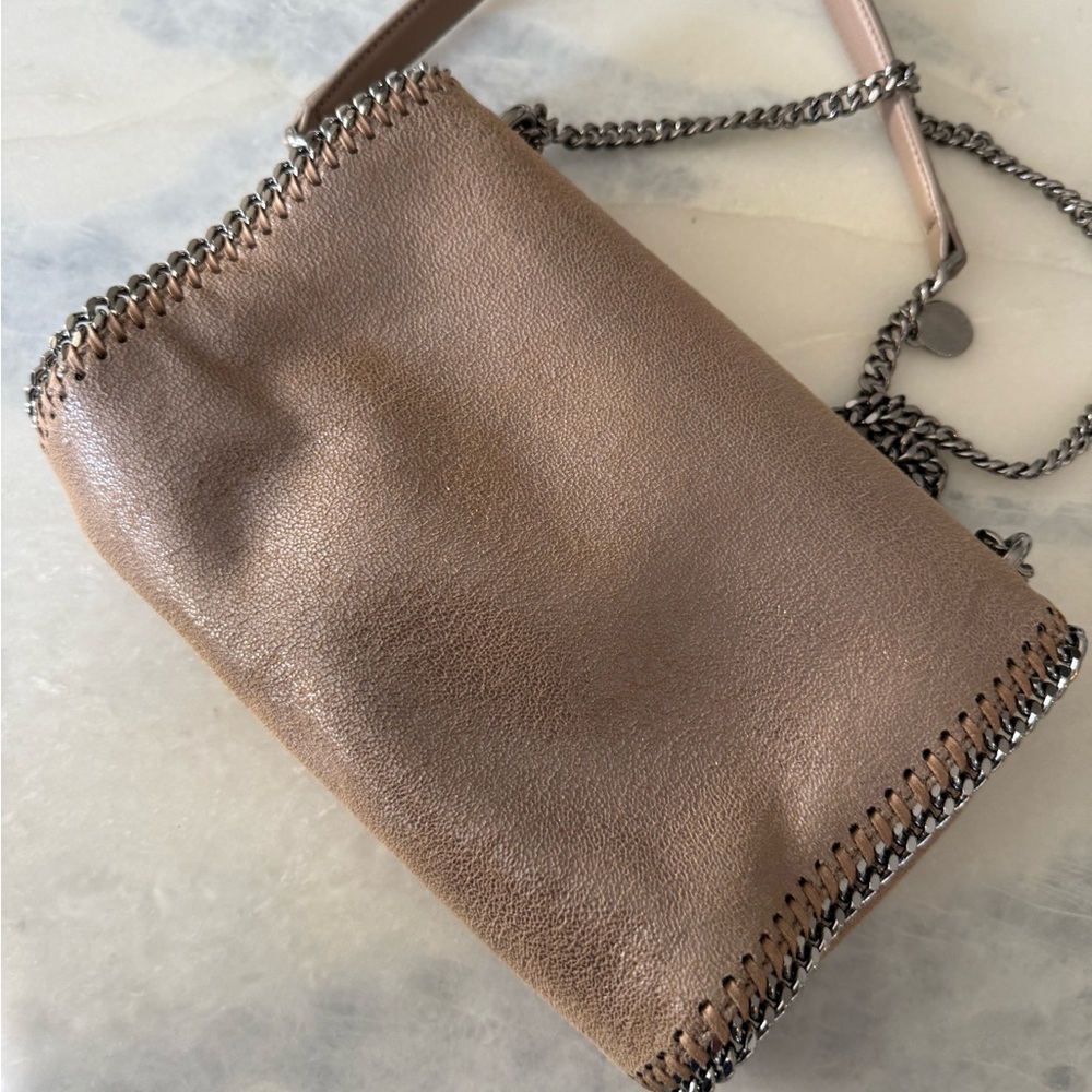 Stella McCartney Tan Clutch with Chain Trim - Picture 6 of 9